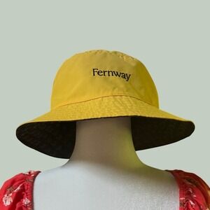 Fernway Reversible Lemon Print Bucket Hat Yellow Embroidered Spellout Streetwear
